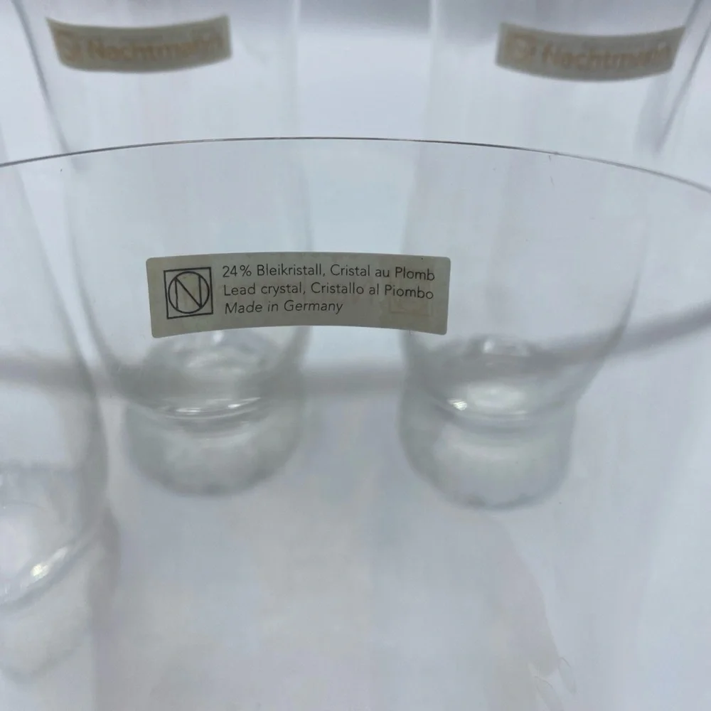 Rare Nachtmann Noblesse Crystal Highball Tumblers Set Of 4 Rose Detailed Base